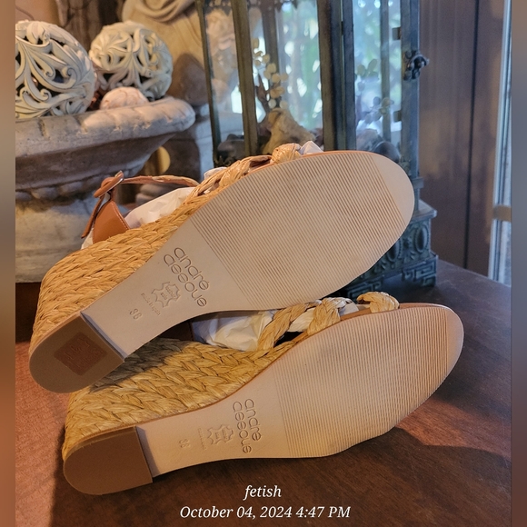 Andre Assous Milena Espadrille Wedge Sandal Designer Celebrity Luxury Leather 22 - Picture 7 of 11